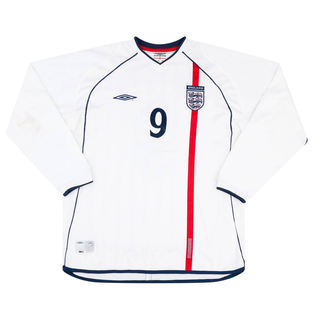 2002 England Langarm-Heimtrikot