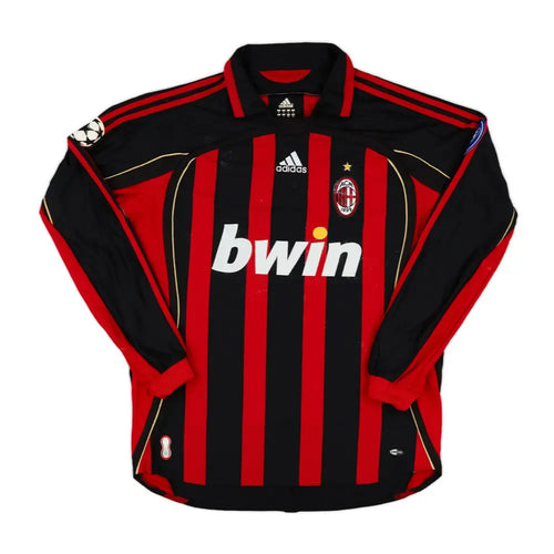 2006-07 AC Milan 1a Equipación Manga Larga Nation Jersey