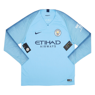 MANCHESTER CITY FC HOME LONG SLEEVE JERSEY 2018-19