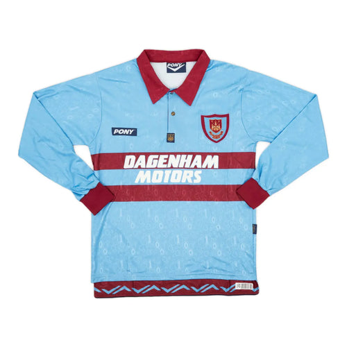 1995-97 West Ham United FC 2a Equipación Manga Larga Nation Jersey